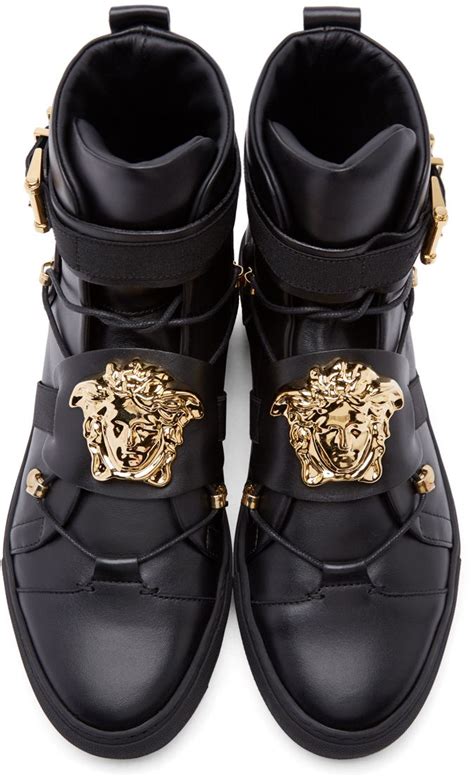 aw21 versace shoes|Versace black leather shoes.